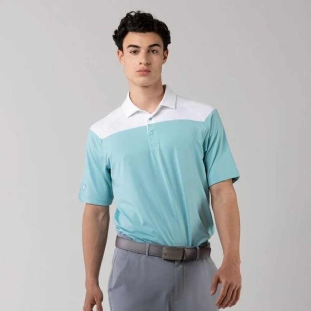 NEW Levelwear Golf Athletic Scholar Polo in Marine Blue / White Size Medium